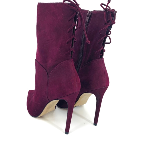 Aldo Suede Heeled Boots w/ Lace Up Back - Picture 2 of 8